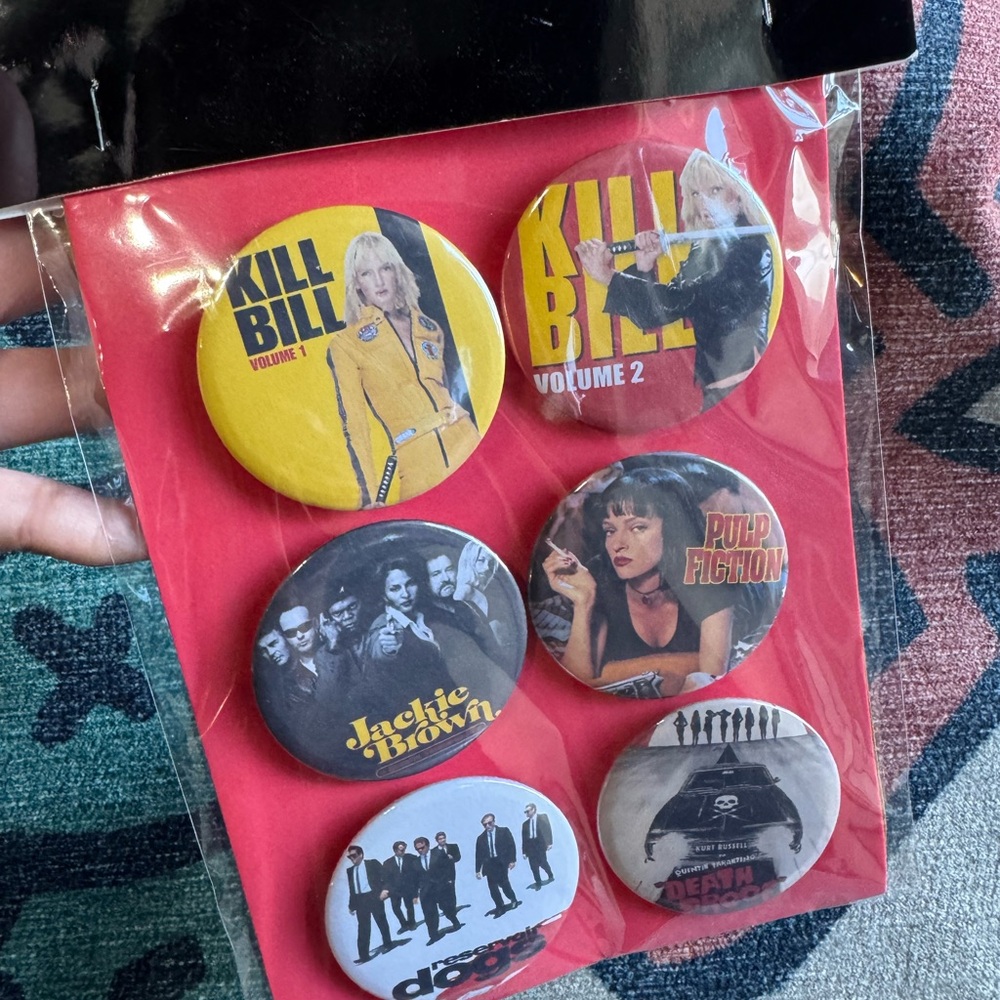 Kill Bill and Pulp Fiction/Quentin Tarantino Button Set